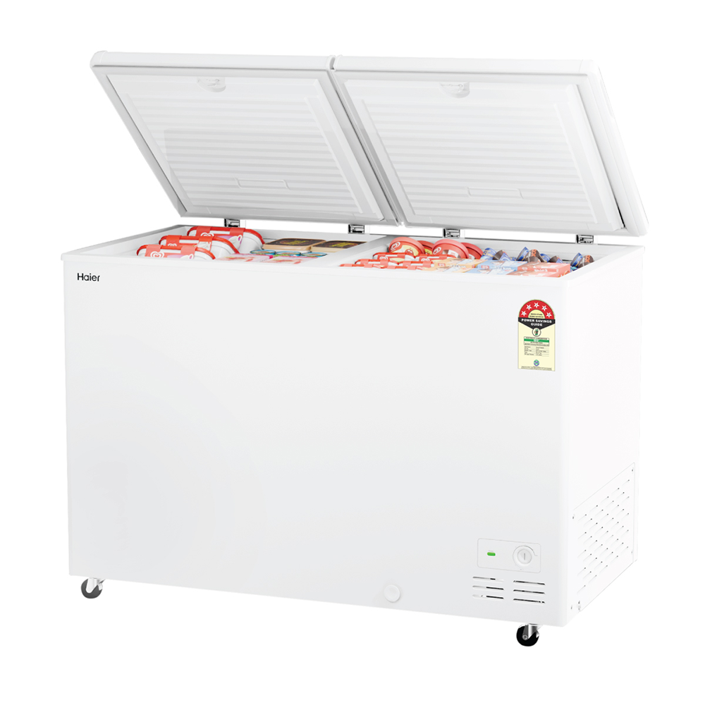 Haier 410 Ltr Double door- White Colour Convertible Hard top Freezer